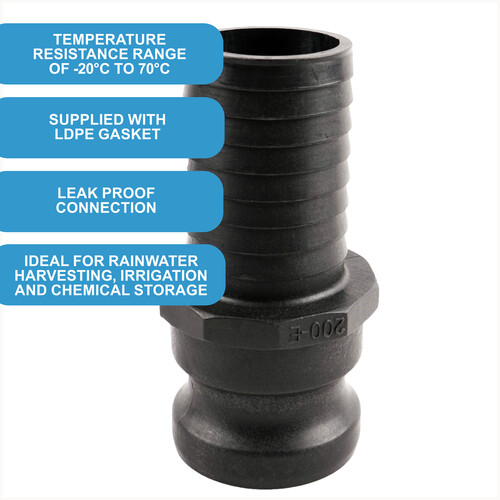 Camlock Adapter (2 inch) x (2 inch) Hose Tail