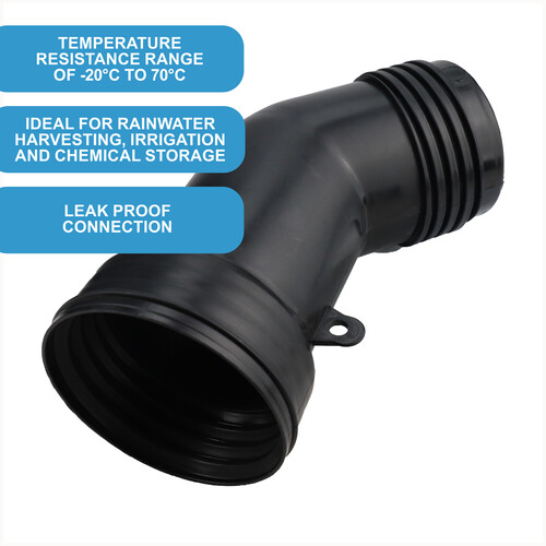 IBC S60x6 (2 inch) Female to IBC S100x8  (2 inch) Male 45-degree elbow