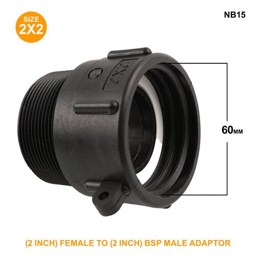 IBC S60x6 (2 inch) Female to (2 inch) BSP Male Adaptor