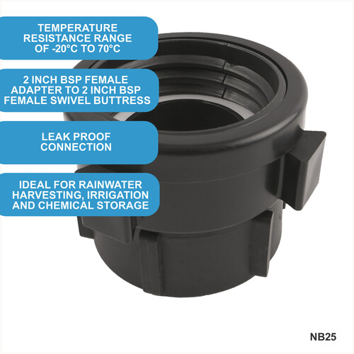 IBC S60x6 (2 inch) Female to (2 inch) BSP Female Swivel Buttress