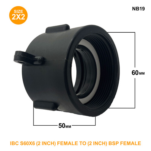 IBC S60x6 (2 inch) Female to (2 inch) BSP Female