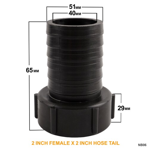 IBC S60x6 (2 inch) Female to (2 inch)  Hose Tail