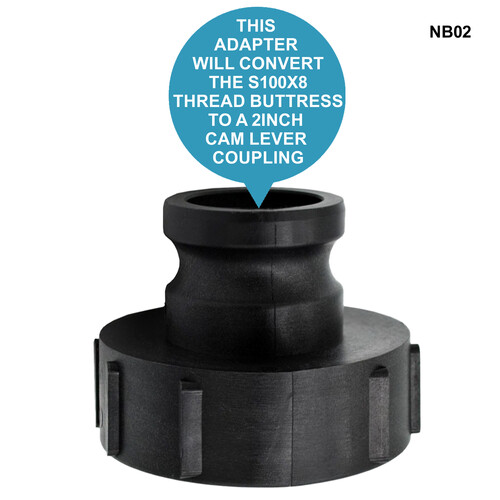 IBC S100x8 (3 Inch) Female Buttress to (2 inch)  Camlock Adapter