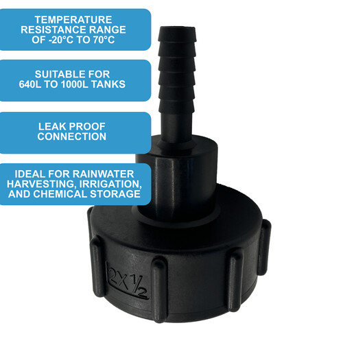 IBC S60x6 (2 inch) Female to (0.5 inch) Hose Tail