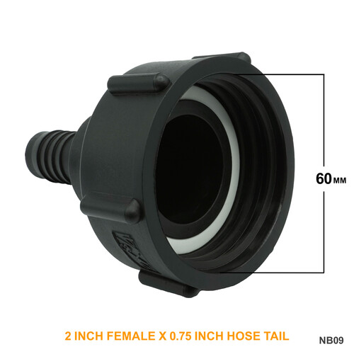 IBC S60x6 (2 inch) Female to (0.75 inch) Hose Tail