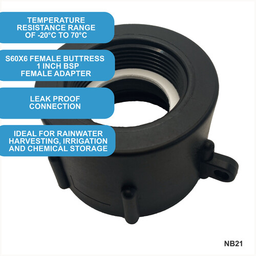 IBC S60x6 (2 inch) Female to (1 inch)  BSP Female