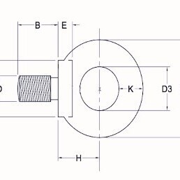 FS252 - M16 LIFTING EYE BOLTS DIN 580 BZP STEEL