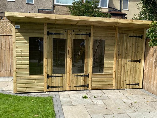 #SHP029 14x8 Pent Combi Summer House