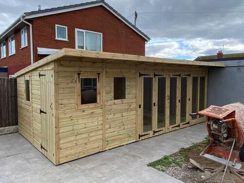 #SHP030 20x10 Pent Combi Summer House