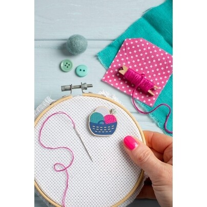 Yarn Basket Needle Minder