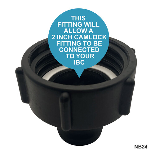 IBC S60x6 (2 inch) Female to (1 inch) Camlock Adaptor