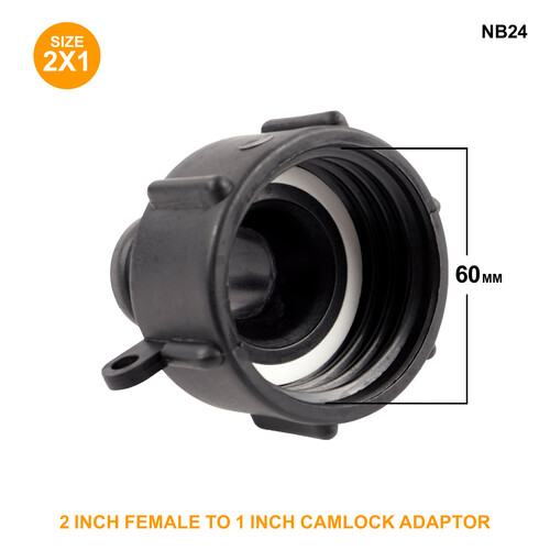 IBC S60x6 (2 inch) Female to (1 inch) Camlock Adaptor