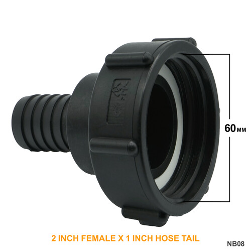 IBC S60x6 (2 inch) Female to (1 inch) Hose Tail