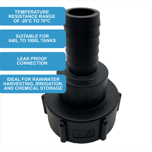 IBC S60x6 (2 inch) Female to (1 inch) Hose Tail