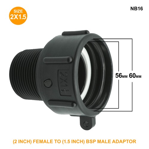 IBC S60x6 (2 inch) Female to (1.5 inch) BSP Male Adaptor