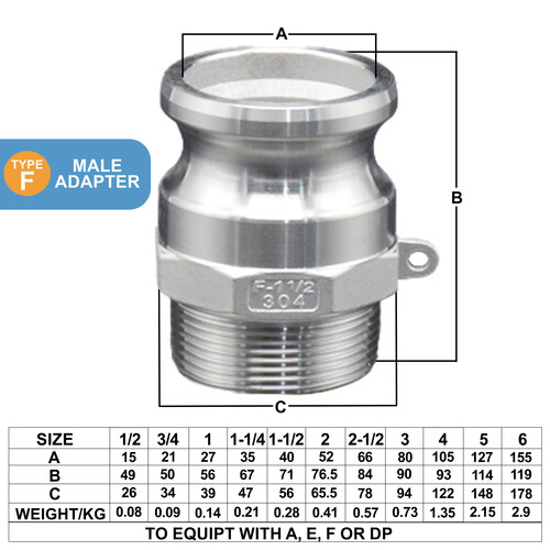 Stainless Steel Male Adapter SS316