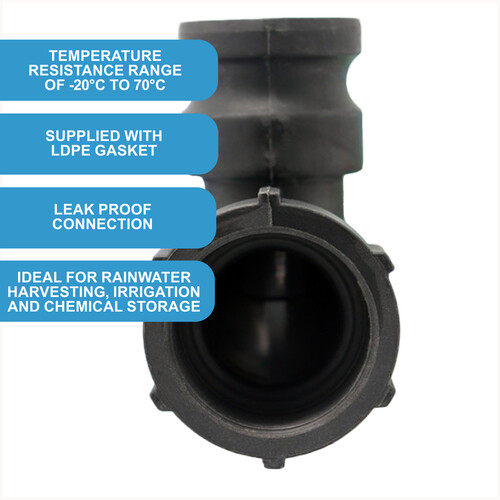 Camlock Adapter (2 inch) x BSP Female (2 Inch) 90-degree elbow