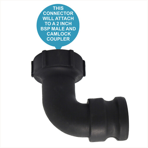 Camlock Adapter (2 inch) x BSP Female (2 Inch) 90-degree elbow
