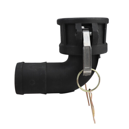 Camlock Coupler (2 inch) to (2 inch) Hose Tail 90-degree elbow