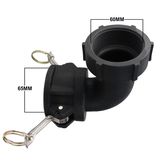 Camlock Coupler (2 inch) to BSP Female (2 Inch) 90-degree elbow