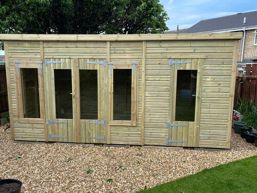 #SHP040 16x8 Pent Combi Summer House