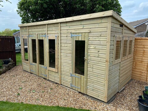 #SHP040 16x8 Pent Combi Summer House