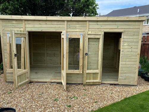 #SHP040 16x8 Pent Combi Summer House