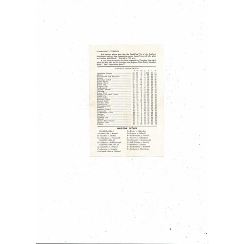 Brentford v Crystal Palace Football Combination Programme 1956/57