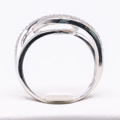 Interlocking Twist Setting 925 Sterling Silver Ring