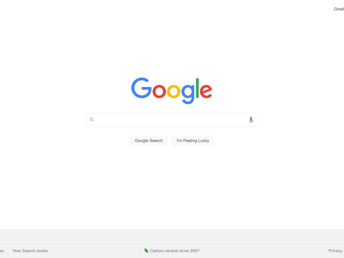 Google search home page