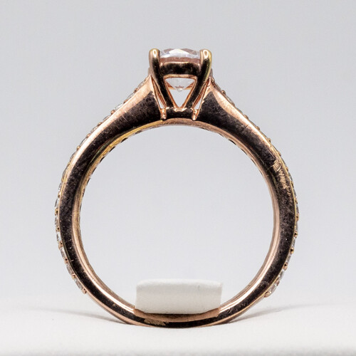 Zirconia Stones Set on Rose Gold Plated 925 Sterling Silver Ring