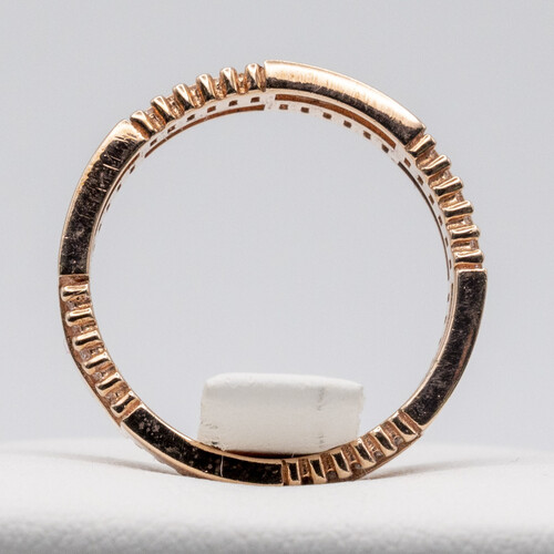 Channel Set Zirconia Stones on Rose Gold Plated 925 Sterling Silver Ring