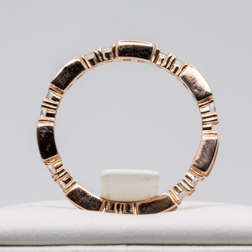 Zirconia Stone on Rose Gold Plated 925 Sterling Silver Ring