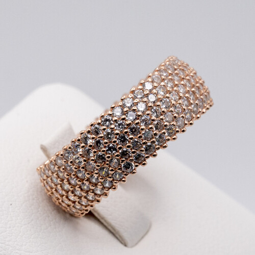 Zirconia Stone on Rose Gold Plated 925 Sterling Silver Ring