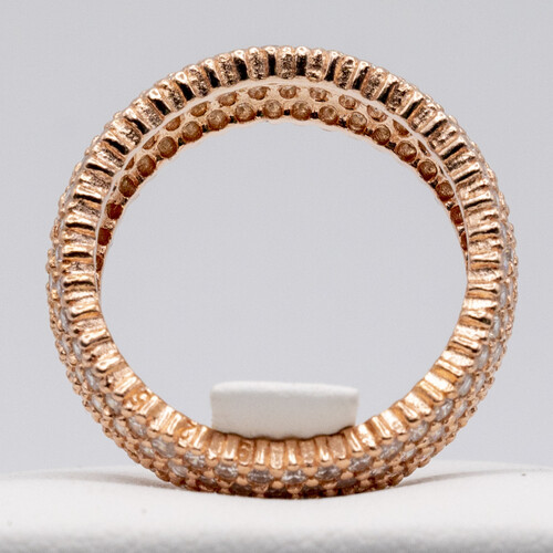 Zirconia Stone on Rose Gold Plated 925 Sterling Silver Ring