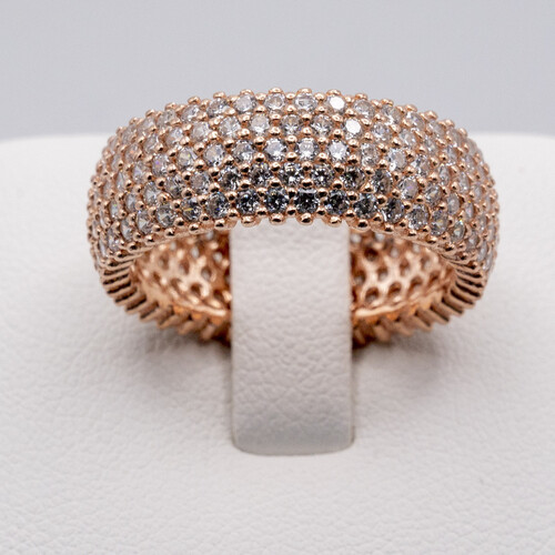 Zirconia Stone on Rose Gold Plated 925 Sterling Silver Ring