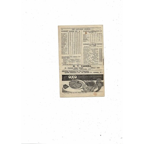 1947/48 Fulham v Bury Football programme