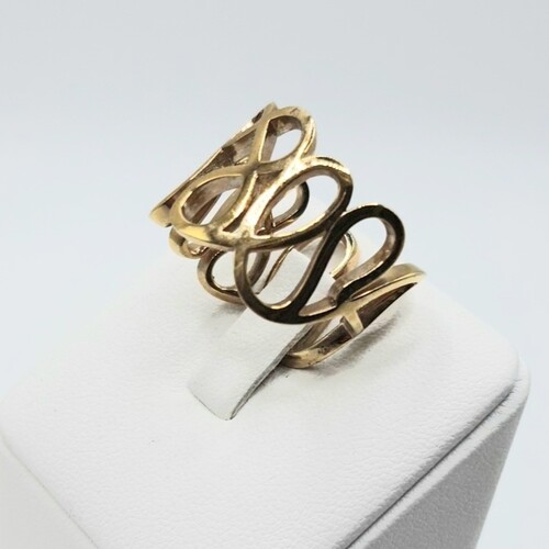 Yellow gold plated silver ring