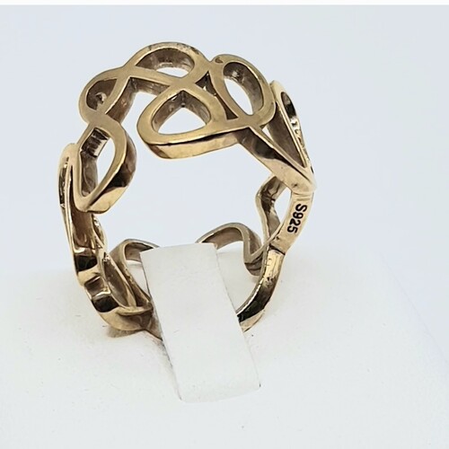 Yellow gold plated silver ring