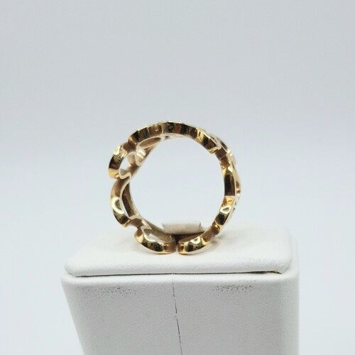 Yellow gold plated silver ring