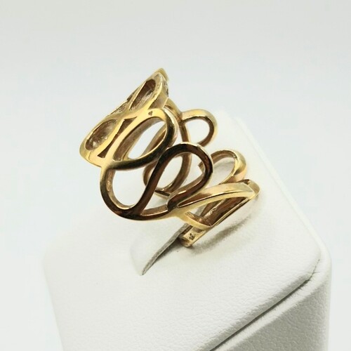 Yellow gold plated silver ring