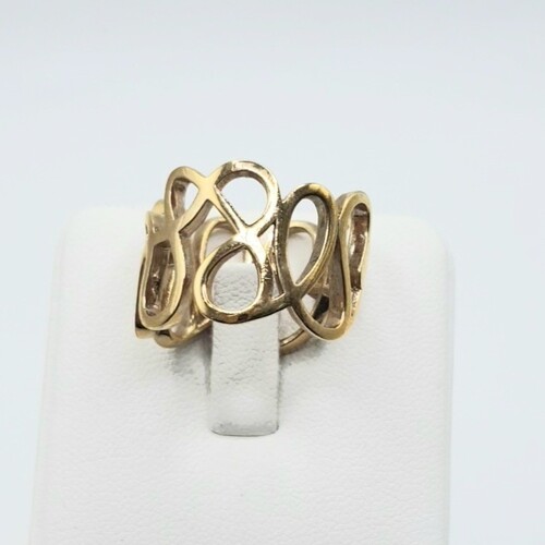 Yellow gold plated silver ring