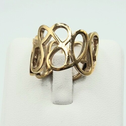 Yellow gold plated silver ring