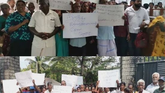  வவுனியா பிரதேச செயலகத்தினை முற்றுகையிட்டு மக்கள் போராட்டம்