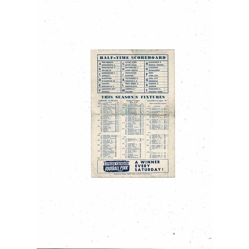 Manchester City v Bury Central League Football Programme 1957/58