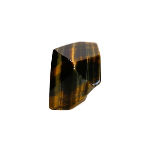 Tigers Eye Palm Stone Faceted sides.