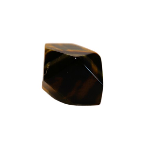 Tigers Eye Palm Stone Faceted sides.