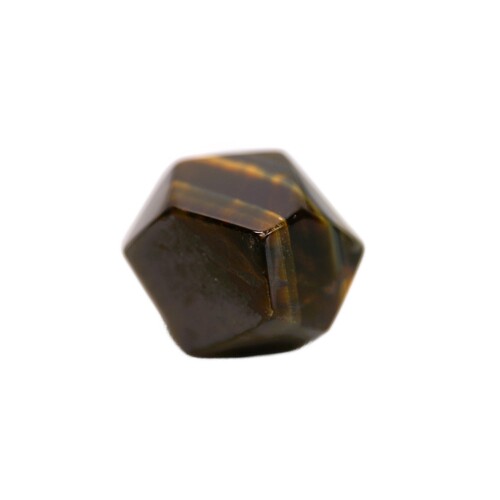 Tigers Eye Palm Stone Faceted sides.