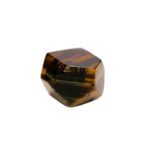 Tigers Eye Palm Stone Faceted sides.