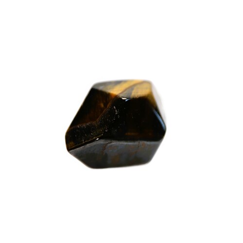 Tigers Eye Palm Stone Faceted sides.